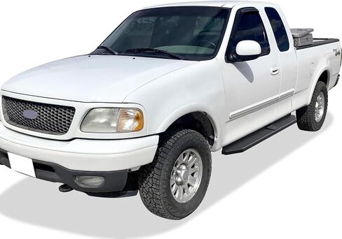 Tuxtreme 6 بوصة (نمط مسطح مطلي بمسحوق أسود غير قابل للصدأ) شريط جانبي للجري متوافق مع Ford F150 1999-2003 Super Cab 4 أبواب (يشمل 04 تراث) وF250LD 1999-2003 3 أبواب خفيفة فقط in Kuwait