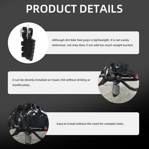 Dirt Bike Foot Pegs for Hawk 250,Motorcycle Footpegs Pedal for Hawk 250cc in Kuwait