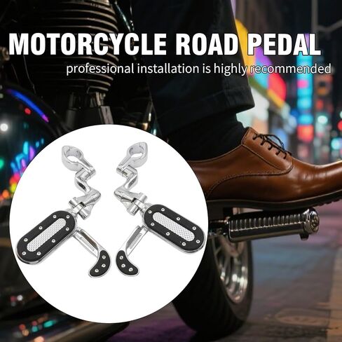 أوتاد قدم قابلة للتعديل لحارس المحرك مقاس 1.25 بوصة، بديل لدراجة Road Street Glide Sportster Road King Electra Glide، أوتاد الطرق السريعة للدراجات النارية مع مساند الكعب القابلة للطي in Kuwait