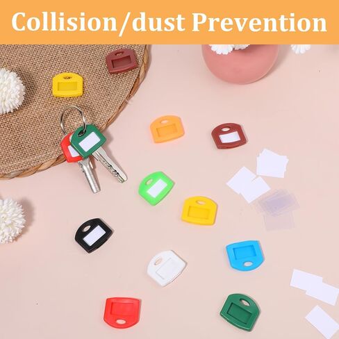 50 Pieces Colored Key Tags with Labels Key Identifiers Caps for House Keys with Blank Printed Label Silicone Keys Labels for House Classification Organization in Kuwait