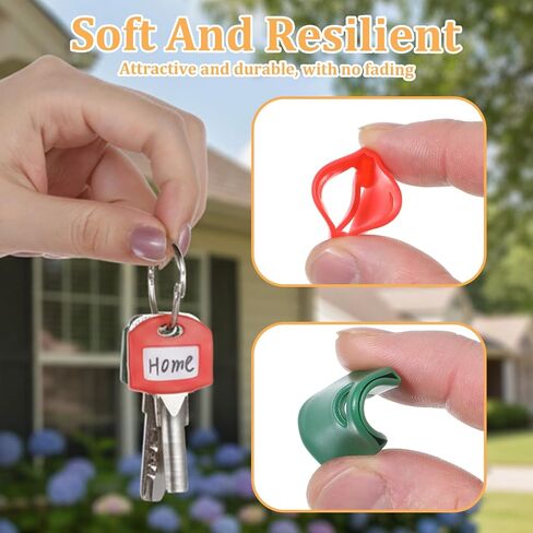 50 Pieces Colored Key Tags with Labels Key Identifiers Caps for House Keys with Blank Printed Label Silicone Keys Labels for House Classification Organization in Kuwait