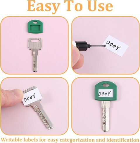 50 Pieces Colored Key Tags with Labels Key Identifiers Caps for House Keys with Blank Printed Label Silicone Keys Labels for House Classification Organization in Kuwait
