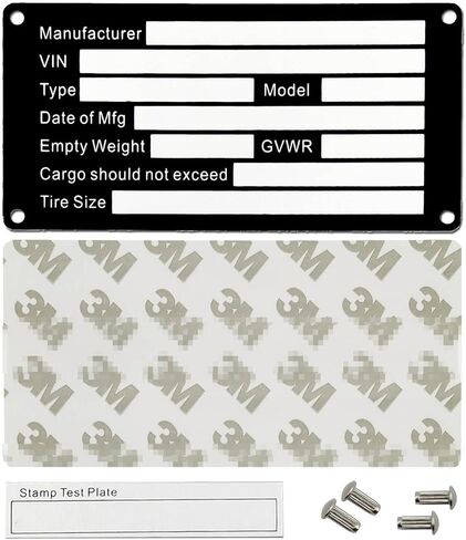 Blank Aluminum Trailer ID Plates, Metal Identification Plate, Serial Number Tag, Equipment Data Plate, Chassis ID Label, Compliance Asset Tag, Industrial Nameplate, DIY Replacement ID Plate in Saudi Arabia