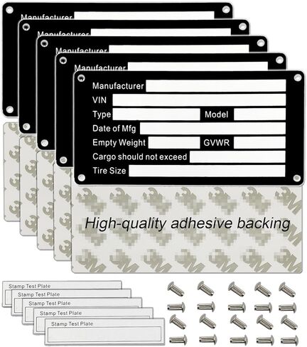 Blank Aluminum Trailer ID Plates, Metal Identification Plate, Serial Number Tag, Equipment Data Plate, Chassis ID Label, Compliance Asset Tag, Industrial Nameplate, DIY Replacement ID Plate in Saudi Arabia