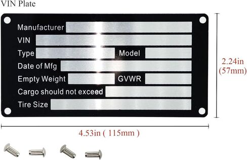 Blank Aluminum Trailer ID Plates, Metal Identification Plate, Serial Number Tag, Equipment Data Plate, Chassis ID Label, Compliance Asset Tag, Industrial Nameplate, DIY Replacement ID Plate in Saudi Arabia