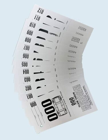 3 Part Valet Parking Tickets (10000 Tickets) on 110lb Card Stock with Car Diagram… in Saudi Arabia