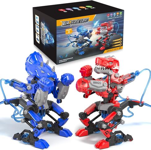Hydraulic Boxing Bots Building Kit, STEM Educational Fighting Game Set, 2-Player Battle Robot Toy for Kids, Cool Birthday Gift for Boys Age 5 6 7 8 9 10 in Saudi Arabia