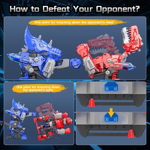 Hydraulic Boxing Bots Building Kit, STEM Educational Fighting Game Set, 2-Player Battle Robot Toy for Kids, Cool Birthday Gift for Boys Age 5 6 7 8 9 10 in Saudi Arabia