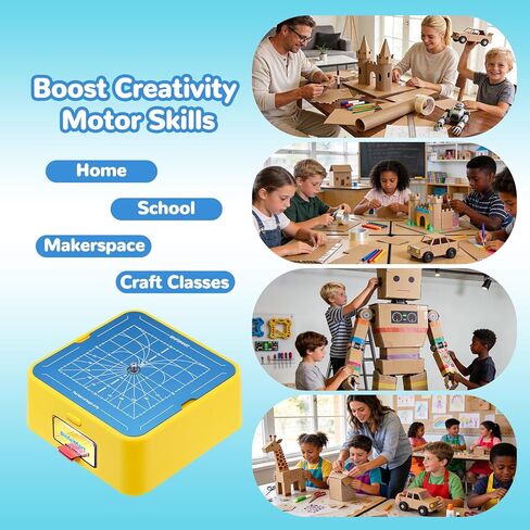 Safe Electric Kids Cardboard Cutter Toy|No Sharp Blades|Clean,Precise Cuts|STEM Building Kit and Engineering Workstation with Storage, Educational Art Set for Student, School & Home in Saudi Arabia