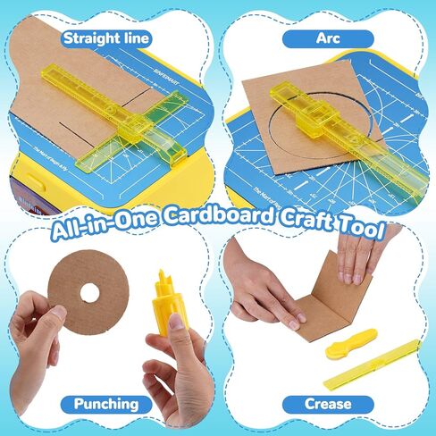 Safe Electric Kids Cardboard Cutter Toy|No Sharp Blades|Clean,Precise Cuts|STEM Building Kit and Engineering Workstation with Storage, Educational Art Set for Student, School & Home in Saudi Arabia