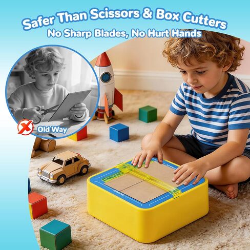 Safe Electric Kids Cardboard Cutter Toy|No Sharp Blades|Clean,Precise Cuts|STEM Building Kit and Engineering Workstation with Storage, Educational Art Set for Student, School & Home in Saudi Arabia