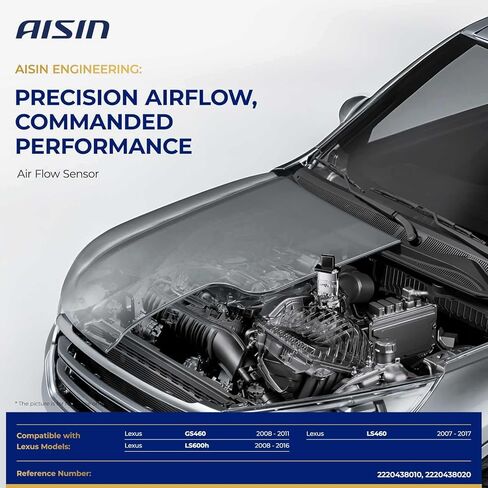 مستشعر AISIN AFTERMARKET MAFT-00273 لتدفق الهواء الشامل (MAF) - متوافق مع Lexus GS460 2008-2011، LS460 2007-2017، LS600h 2008-2016 - مع 5 دبابيس in Kuwait