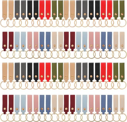 150 Pcs PU Leather Keychain Blanks, Laser Engraving and Stamping Blanks with Key Rings for DIY Crafts and Custom Key Fobs, Multicolor in Kuwait