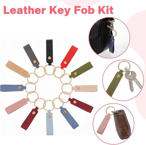 150 Pcs PU Leather Keychain Blanks, Laser Engraving and Stamping Blanks with Key Rings for DIY Crafts and Custom Key Fobs, Multicolor in Kuwait