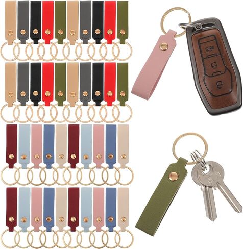 150 Pcs PU Leather Keychain Blanks, Laser Engraving and Stamping Blanks with Key Rings for DIY Crafts and Custom Key Fobs, Multicolor in Kuwait