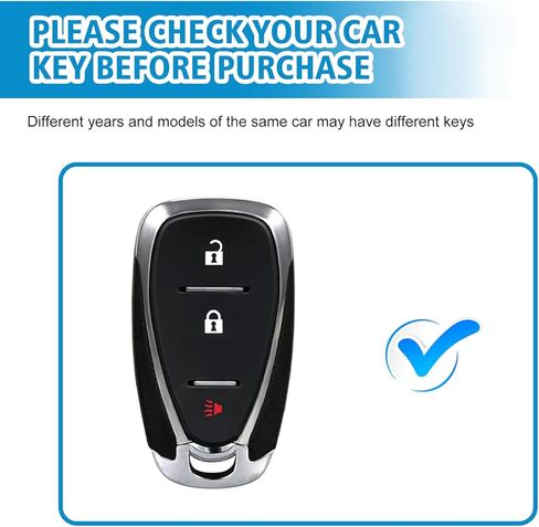 غطاء مفتاح Fob ذو 3 أزرار من Rislobx لسيارة Chevy، حافظة مفتاح TPU متوافقة مع 2016 2017 2018 2019 2020 2021 2022 Spark Traverse Equinox، لعام 2018 2019 2020 Chevy Trax (أسود) in Kuwait