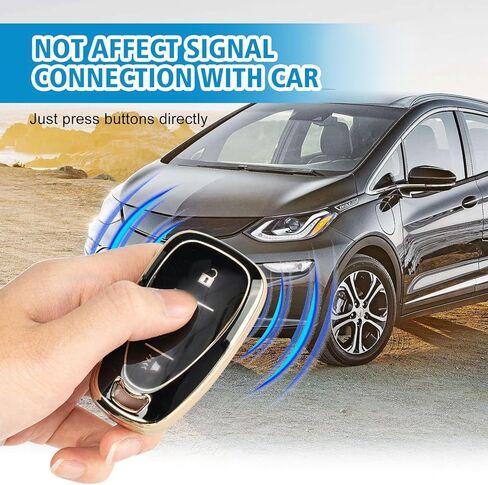 غطاء مفتاح Fob ذو 3 أزرار من Rislobx لسيارة Chevy، حافظة مفتاح TPU متوافقة مع 2016 2017 2018 2019 2020 2021 2022 Spark Traverse Equinox، لعام 2018 2019 2020 Chevy Trax (أسود) in Kuwait