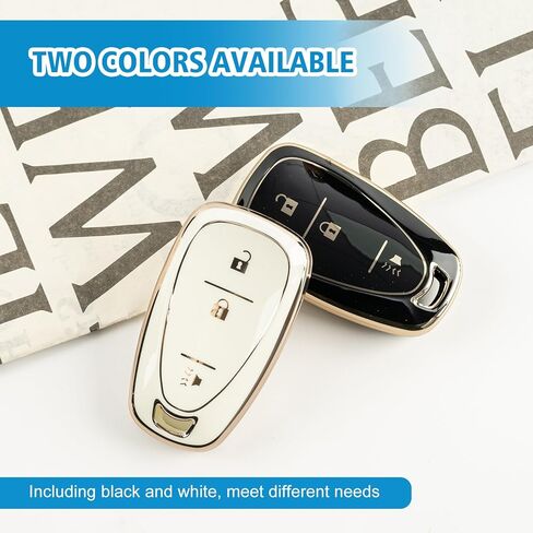 غطاء مفتاح Fob ذو 3 أزرار من Rislobx لسيارة Chevy، حافظة مفتاح TPU متوافقة مع 2016 2017 2018 2019 2020 2021 2022 Spark Traverse Equinox، لعام 2018 2019 2020 Chevy Trax (أسود) in Kuwait