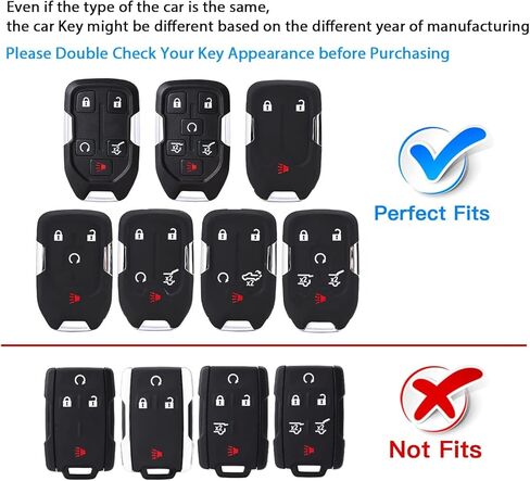 for GMC Key Fob Silicone Rubber Smart Key Shell Protector Compatible with Key Chain for Sierra and Sierra1500 2500HD 3500HD Remote Protector Case 5-Button(C1) in Saudi Arabia