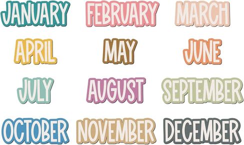 12 Pcs Magnetic Monthly Headliners Months of The Year Bulletin Board Set whiteboard Calendar Month Headers for Classroom Decoration(Boho) in Saudi Arabia