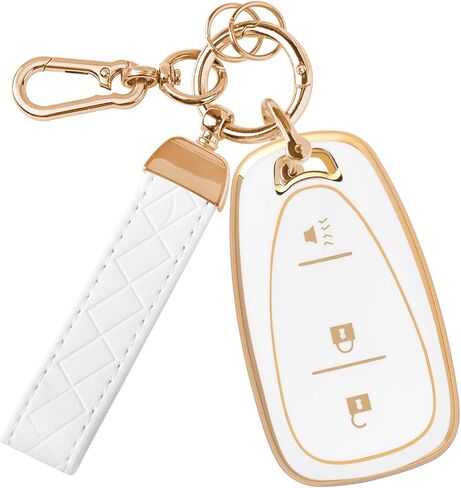 غطاء مفتاح Fob ذو 3 أزرار من Rislobx لسيارة Chevy، حافظة مفتاح TPU متوافقة مع 2016 2017 2018 2019 2020 2021 2022 Spark Traverse Equinox، لعام 2018 2019 2020 Chevy Trax (أسود) in Kuwait