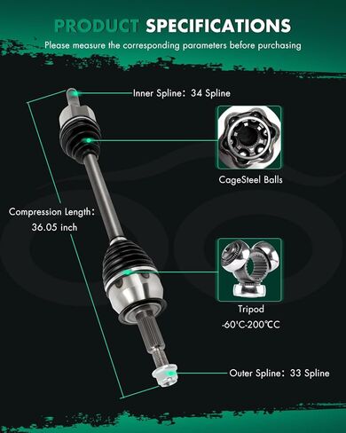 مجموعة عمود المحور الخلفي من SCITOO مناسبة لسيارات Ford Expedition 4.6L 2003-2004، لـ Expedition 5.4L 2003-2006، لـ Lincoln Navigator 5.4L 2003-2006 الجانب الخلفي الأيسر للسائق NCV11156 66-2160 1 قطعة in Kuwait