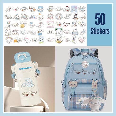 مجموعة هدايا قرطاسية لطيفة Kawaii Back to School بما في ذلك دفتر الملاحظات وقلم الرصاص Cas وقلم حبر جاف وملصقات حامل شارة الهوية وسلسلة المفاتيح المرجعية (الأزرق) in Kuwait