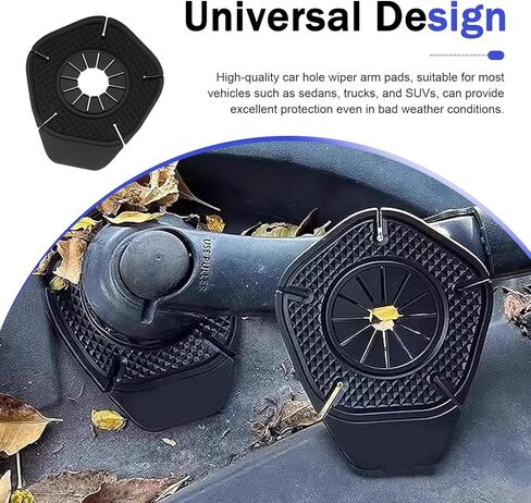 2 PCS Car Wiper Arm Hole Protection Pad, Wiper Dustproof Cover Protective Guards, Wiper Hole Anti-Block Anti-Leaf Hexagon Seal Cover, Universal for Cars SUVs Trucks in Saudi Arabia