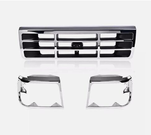 1992 1993 1994 1995 1996 FOR Ford F150 F250 F350 Truck Front Bronco Grille Headlight Bezel Kit Chrome - Durable Easy Installation F2TZ13064D FO2512130 F2TZ13064C FO2513131 F4TZ8200A FO1200173 in Saudi Arabia