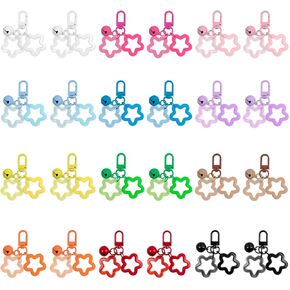 24 Pcs Star Keychain, Candy Color Acrylic Pentagram Key Chain, for Car Keys Backpack Keychains Decoration in Kuwait