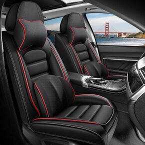 5 Seat Covers Fit for Acura MDX 2001-2026, Waterproof Premium Leather Automotive Accessories Seat Protectors Seat Cushions Wear-Resistant Car Seat Covers(Black&Red,Full Deluxe) in Saudi Arabia
