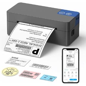 Bluetooth Thermal Shipping Label Printer, 4x6 Portable Thermal Printer, Compatible with iPhone, Android, Windows and Mac, Works with USPS, UPS, Amazon, Shopify, Etsy (Black), 1 Count in Saudi Arabia
