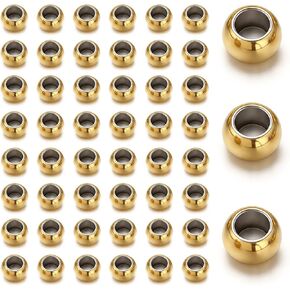 100 Pcs No Tarnish Stainless Steel Beads for Jewelry Making, Round Spacer Beads, Silver & Gold Plated, 3mm 4mm 5mm 6mm 8mm, PVD Coating (Silver, 4mm) in Saudi Arabia