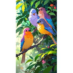 ARTGOTO Large Paint by Numbers Kits for Adults,15.7x27.5inch/40x70cm Painting by Numbers for Adults Birds A,Paint by Numbers Canvas Kits for Home Room Wall Decor (Without Frame) in Saudi Arabia