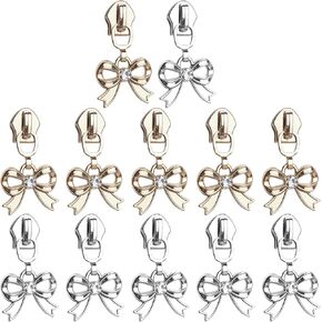 KINCHYGO, 12 Pack #5 Metal Bowknot Zipper Pulls Zipper Head Replacement for Jacket Coat Backpack in Saudi Arabia