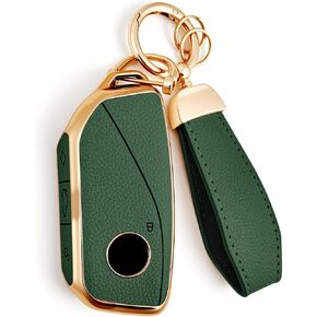 Soft TPU & Leather Key Fob Cover, Compatible with BMW X1 X2 X3 X5 X6 X7 XM 2023~2026 etc, Car Key Protector with Keychain, Black in Saudi Arabia