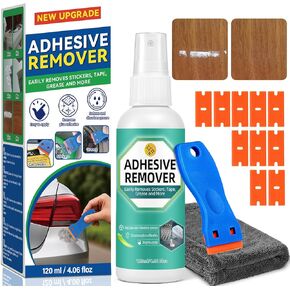 Adhesive Remover, 4.06 fl oz Sticker Remover Spray with Scraper and Towel, Glue Remover for Cars, Windows, Floors, Quickly Removes Any Stickers, Glue, Labels and Tape Residue (Spray) in Saudi Arabia