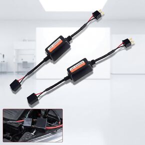 قطعتان من أجهزة فك ترميز ضوء السيارة LED، 9006 HB4 9012 CANbus لإلغاء أخطاء الراديو وفلتر الصوت، محول التوصيل والتشغيل المضاد للوميض، ملحق تعديل عالمي لمعظم السيارات (أسود) in Kuwait