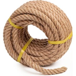 Twisted Sisal Rope 3/4 Inch x 100Ft, Natural Jute Rope for Crafts Heavy Duty Multipurpose for Swing Bed, Camping, Tug of War, Docks, DIY Projects. in Saudi Arabia