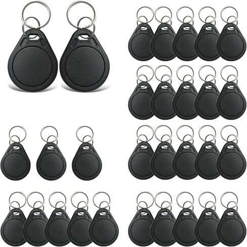 Ntag215 NFC Fob, Black Rewritable NFC 215 Keychain Programmable NFC Tag 504 Bytes Memory NFC Business Card Compatible with Mobile Phone (100PCS) in Saudi Arabia