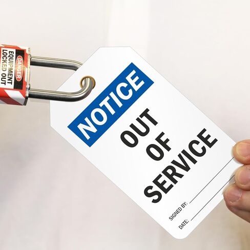 إشعار SmartSign - العلامات ذات الوجهين خارج الخدمة | 3.375 بوصة × 5.875 بوصة بلاستيك، عبوة من 25 قطعة، مصنوعة في الولايات المتحدة الأمريكية in Kuwait