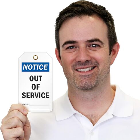 إشعار SmartSign - العلامات ذات الوجهين خارج الخدمة | 3.375 بوصة × 5.875 بوصة بلاستيك، عبوة من 25 قطعة، مصنوعة في الولايات المتحدة الأمريكية in Kuwait