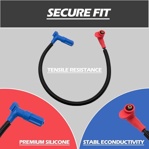 2 PCS Spark Plug Wires Compatible with Polaris Ranger 1000/Crew/Pro XD, 22.5 Inch Spark Plug Wires Replacement for 4018016, 2211851, 4081913 in Kuwait