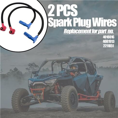 2 PCS Spark Plug Wires Compatible with Polaris Ranger 1000/Crew/Pro XD, 22.5 Inch Spark Plug Wires Replacement for 4018016, 2211851, 4081913 in Kuwait