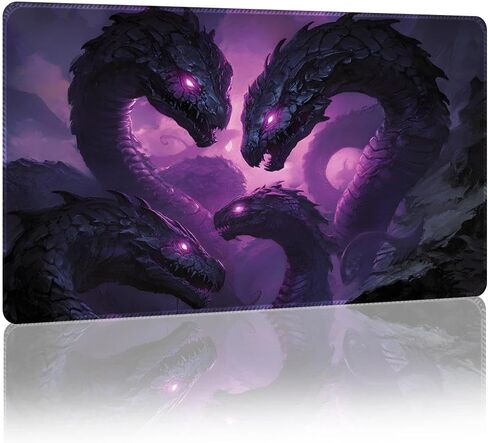 حصيرة ألعاب Fantasy متوافقة مع MTG وTCG - 24 بوصة × 14 بوصة مع حواف مخيطة لألعاب بطاقات التداول وألعاب الطاولة والاستخدام المكتبي (ظل الأوراق، لا توجد مناطق ألعاب) in Kuwait