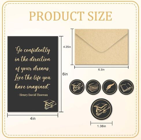 24 Pack Graduation Quotes Cards, Inspirational Note Graduation Cards Bulk with Envelopes and Stickers, Boxed Grad Gifts for College & High School Graduates in Saudi Arabia