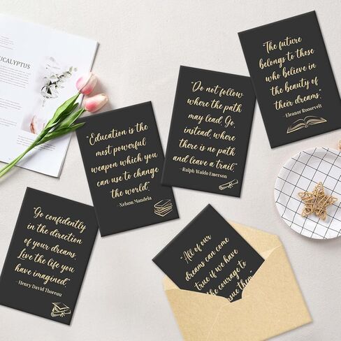 24 Pack Graduation Quotes Cards, Inspirational Note Graduation Cards Bulk with Envelopes and Stickers, Boxed Grad Gifts for College & High School Graduates in Saudi Arabia
