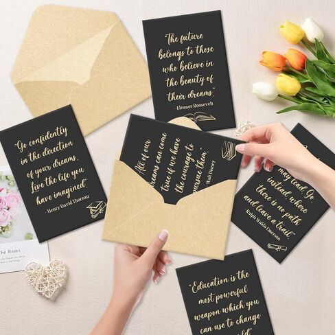 24 Pack Graduation Quotes Cards, Inspirational Note Graduation Cards Bulk with Envelopes and Stickers, Boxed Grad Gifts for College & High School Graduates in Saudi Arabia