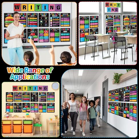 19Pcs Writing Process Posters Educational Writing Strategies Bulletin Board Set English Evidence Based Write Guide Classroom Decor for Elementary Middle High School Chalkboard Wall Art Supplies in Saudi Arabia
