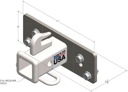 Front Receiver Hitch for Sub-Compact Tractors - Black - Made in The USA in Saudi Arabia
